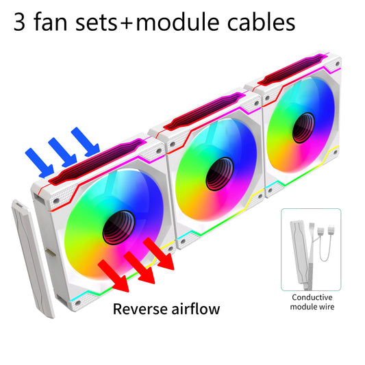 Lovingcool Factory Direct Sale Infinite Mirror ARGB Building Block Fan 120mm RGB Light Effect Desktop Computer Cooling PC Fan-10