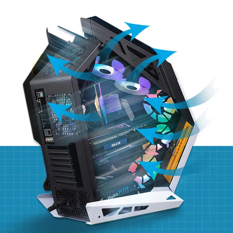 LOVINGCOOL Factory OEM Custom logo of Mid ATX Tower Gaming Compute case with Tempered Glass Computer CPU case Fans for Gaming PC-5