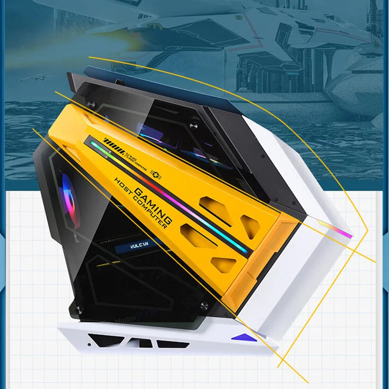 LOVINGCOOL Factory OEM Custom logo of Mid ATX Tower Gaming Compute case with Tempered Glass Computer CPU case Fans for Gaming PC-1