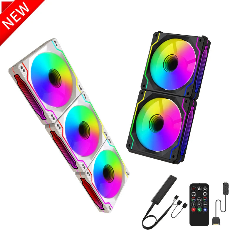 Lovingcool Factory Direct Sale Infinite Mirror ARGB Building Block Fan 120mm RGB Light Effect Desktop Computer Cooling PC Fan-0