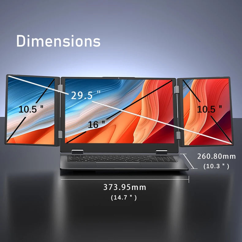 16 Inch Triple-Screen Laptop I7-1260P 12th Gen Wifi 6 Max 64GB RAM 4TB SSD Portable Monitor 3 Screen Laptop Student PC-4