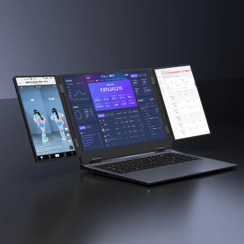 16 Inch Triple-Screen Laptop I7-1260P 12th Gen Wifi 6 Max 64GB RAM 4TB SSD Portable Monitor 3 Screen Laptop Student PC-0
